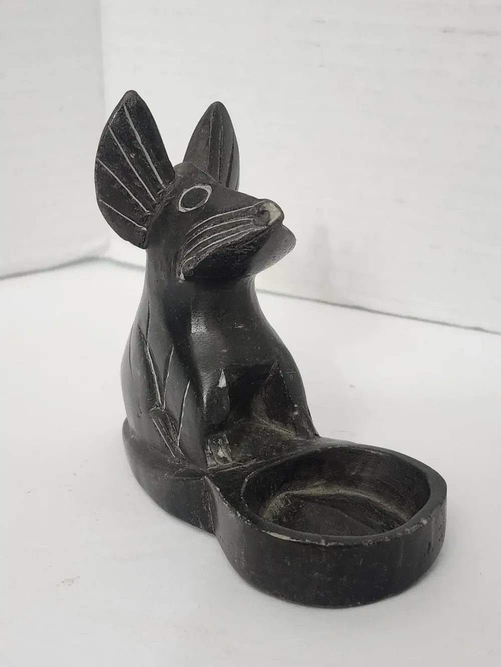 African Soapstone Hand Carved Mouse Sculpture